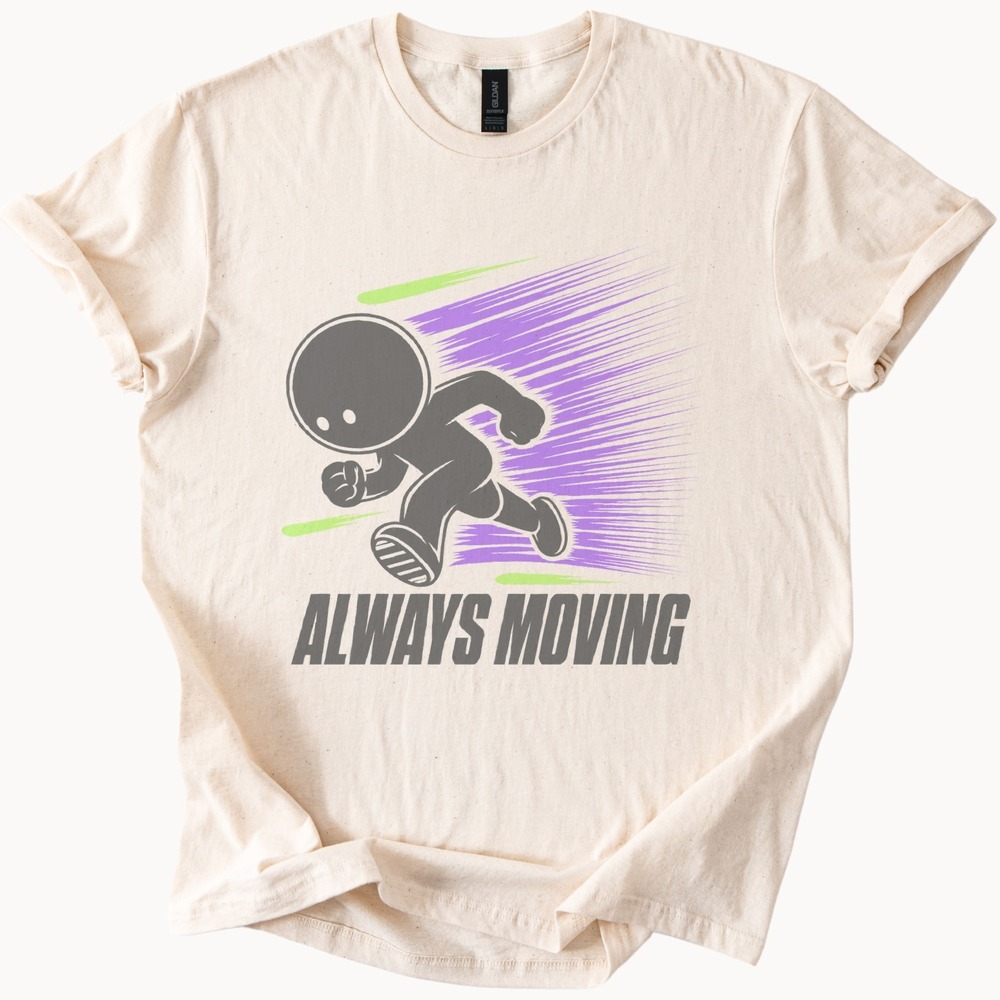 Always Moving Dynamic Illustration Cartoon Shirt